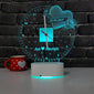 Customized 3d illusion led lamp with Clock - Perfect Gift