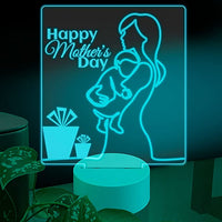 Ambesonne Mother’s Day 3D Led Table Lamp, Celebration Holiday Female Artwork
