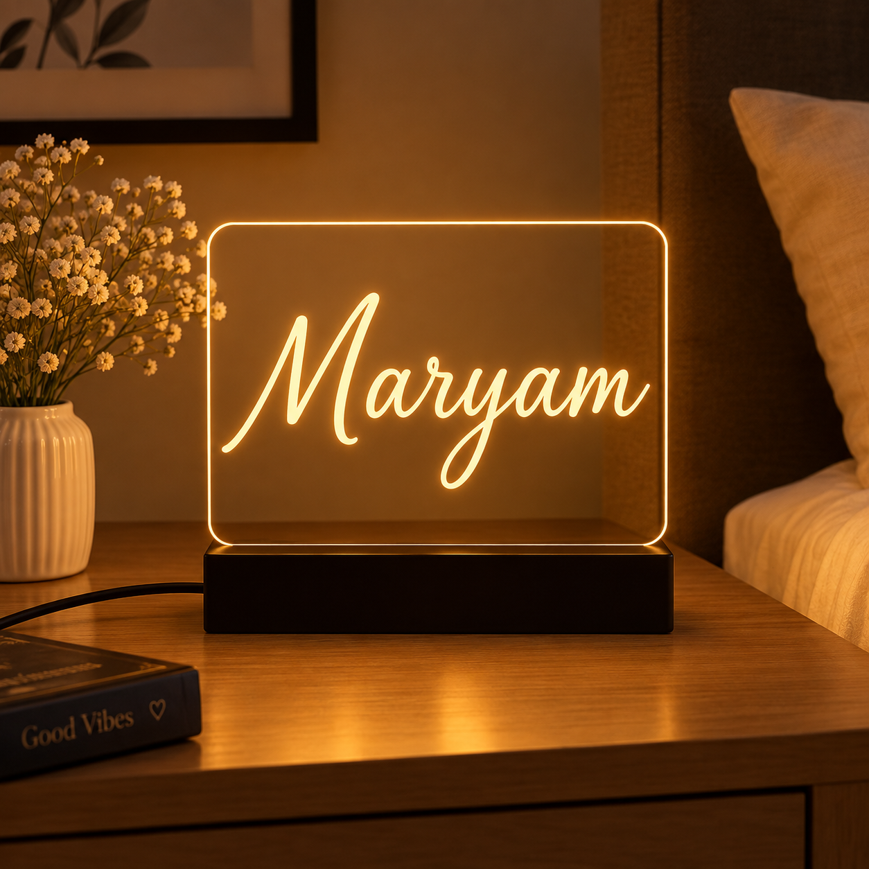 Glow Signature Name Lamp | Custom LED Acrylic Décor