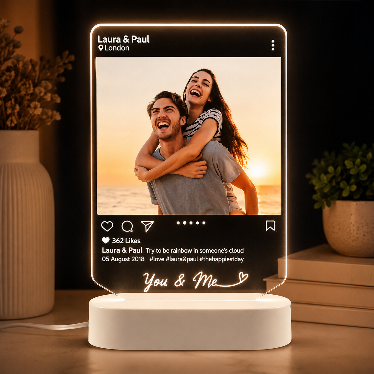 Custom Instagram Style 3D Led Night Light, Instagram Photo Lamp
