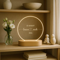 Personalized LED lamp – wedding gift with names & date. Unique couple gift. Wedding decoration. Couple gift. Anniversary gift.