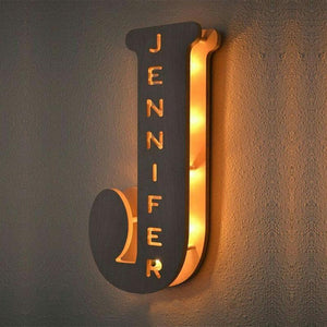 WOODEN ENGRAVED NAME PERSONALIZED NIGHT LIGHT(H 1.5 FEET X W 1 FEET) - My Art