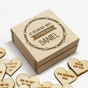 10 Reasons Why I Love You Personalised Box, Anniversary Gift Idea - My Art