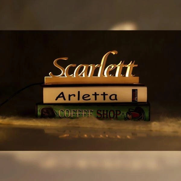 Personalized Wooden Engraved Name LED Lamp