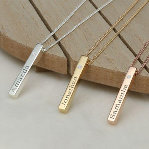 Personalized Bar Necklace for Men and Women, - My Art