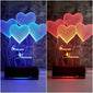 Personalized Heart Shaped 3D Illusion LED LAMP(9 Inches Height x 5-inch Width) - My Art
