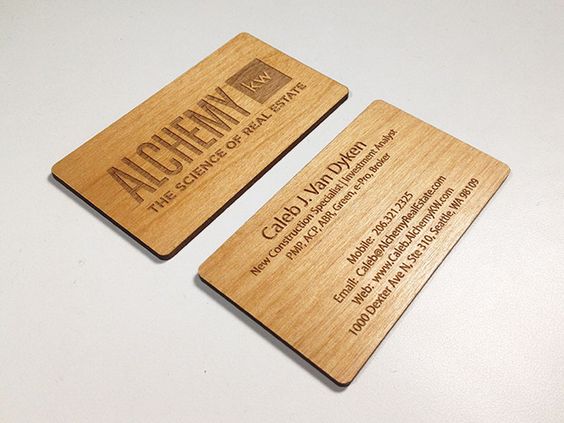 Cherry Wood Buisness Cards - My Art