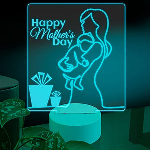 Ambesonne Mother’s Day 3D Led Table Lamp, Celebration Holiday Female Artwork