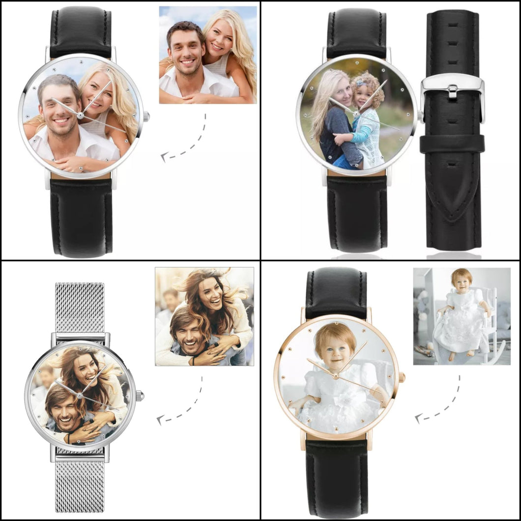 Personalized Leather Wrist Watch - My Art