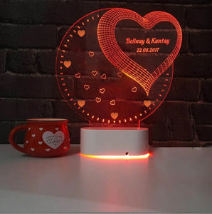 Personalized 3D Illusion LED LAMP(10 Inches Height x 8-inch Width) - My Art