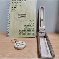 CUSTOMIZE YOUR OWN WOODEN NOTEBOOK WITH PEN AND KEY CHAIN - My Art