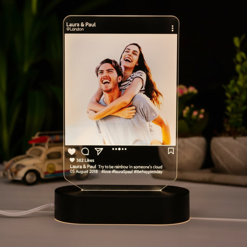 Custom Instagram Style 3D Led Night Light, Instagram Photo Lamp