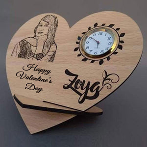 Customized Wooden Heart Clock - My Art