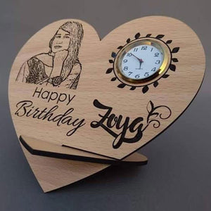 Customized Wooden Heart Clock - My Art