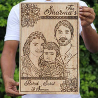 FAMILY NAME CUSTOM ENGRAVED WOODEN FRAME - My Art
