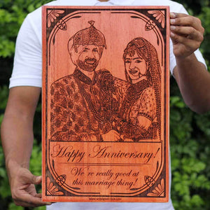 FUNNY ANNIVERSARY WISHES PERSONALIZED WOODEN FRAME - My Art