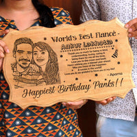 WORLD'S BEST FIANCÉ PHOTO ENGRAVED WOODEN CERTIFICATE - My Art