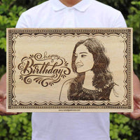 HAPPY BIRTHDAY CUSTOM ENGRAVED WOODEN POSTER - My Art
