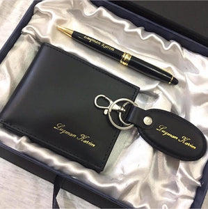 Wallet, Key chain & Pen Set With Your Name - My Art