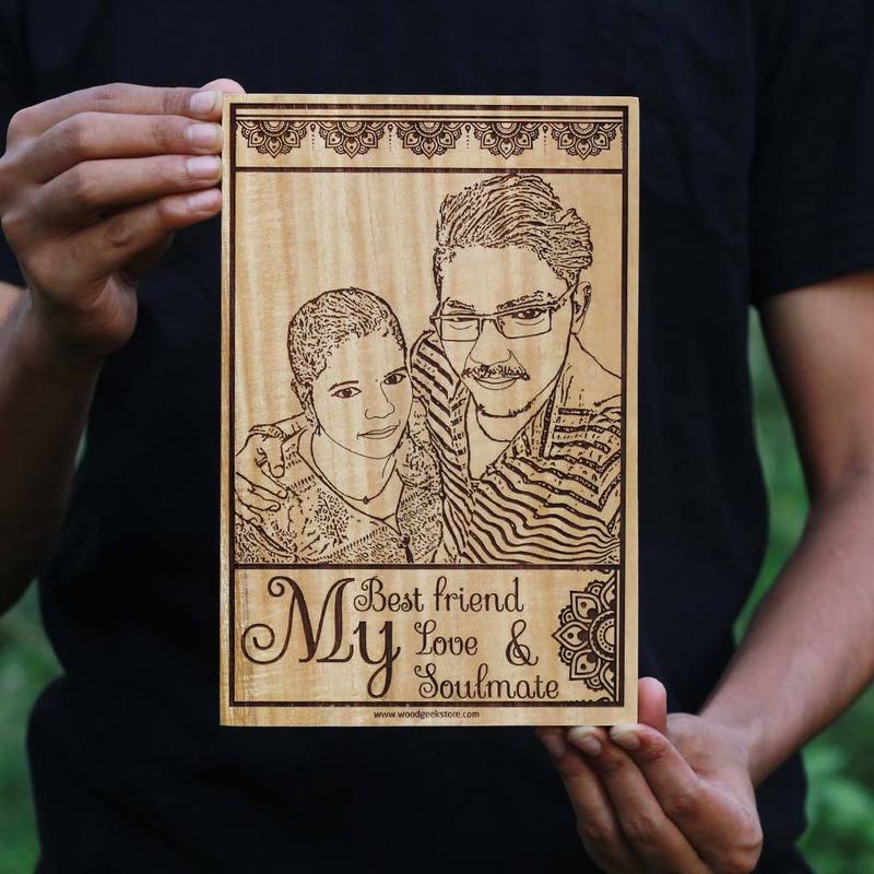 MY BEST FRIEND, MY LOVE, MY SOULMATE CUSTOM ENGRAVED WOODEN FRAME - My Art