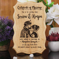 PHOTO ENGRAVED WOODEN MARRIAGE CERTIFICATE - My Art
