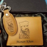Customize Name and Picture Brown Wallet & Keychain Set - My Art