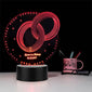3D Illusion Led Table-Night Light Personalized Anniversary Gift Wedding Ring Ring - My Art