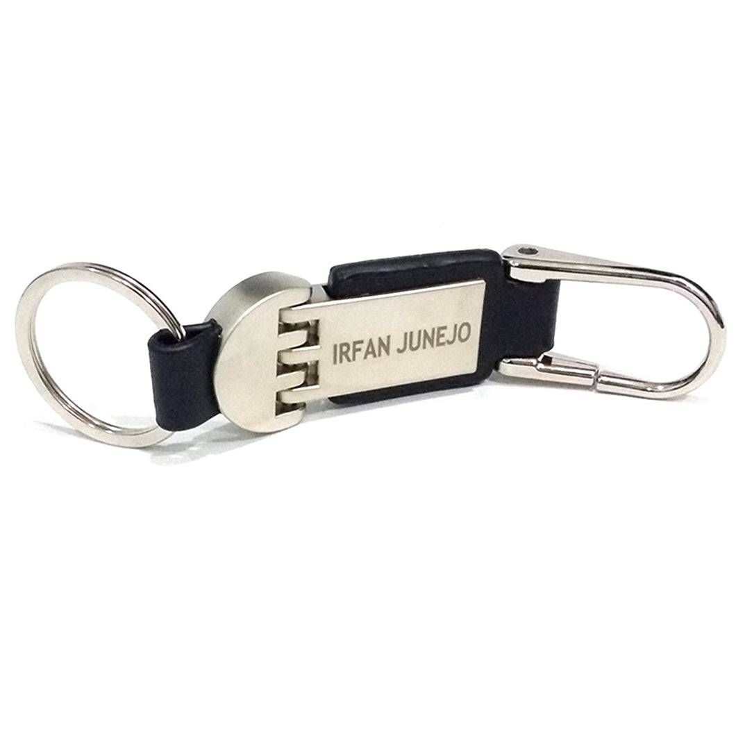 Strap Keychain With Metallic Cover Engraved