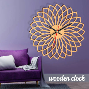 Wedding Gift - Wall Clock Spirograph, Stylish Wall Clock, Couple Gift, Wood Wall Clock, Home Decoration, Large Wooden Clock, Wood Decor - My Art