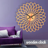 Wedding Gift - Wall Clock Spirograph, Stylish Wall Clock, Couple Gift, Wood Wall Clock, Home Decoration, Large Wooden Clock, Wood Decor - My Art