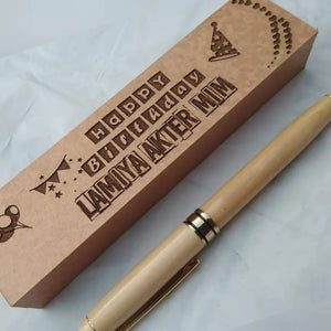Wooden Name Engraved Pen With Box - My Art