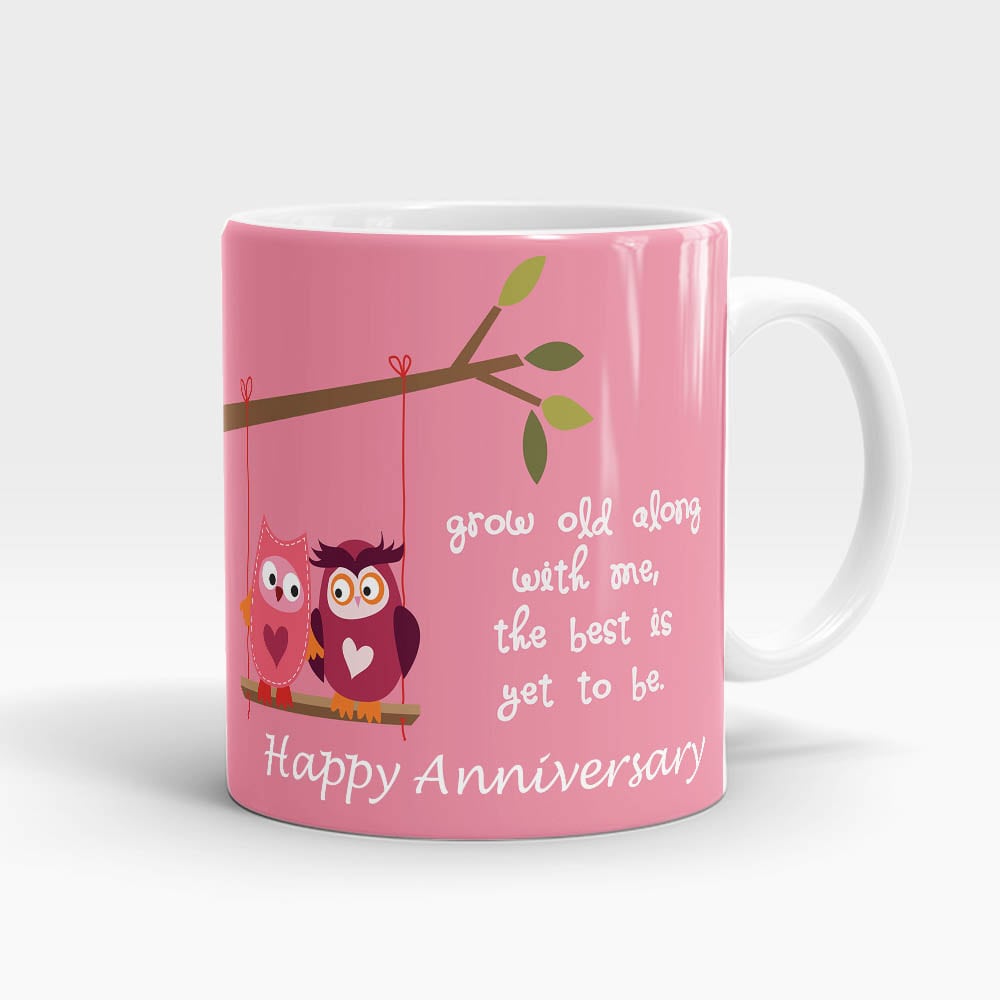 Grow Old With Me Anniversary Mug – Pink - My Art