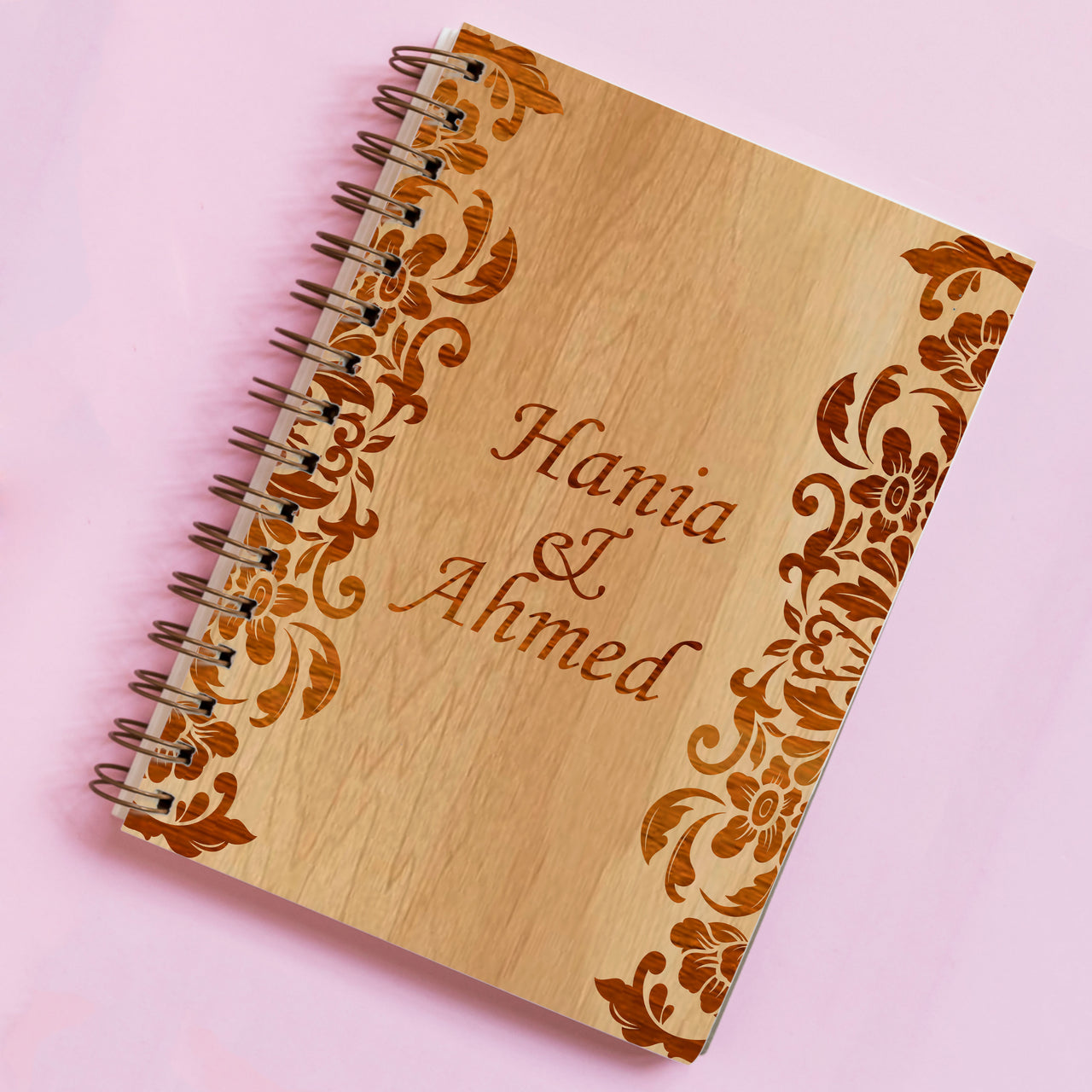 Name Engraved Wooden Notebook - My Art
