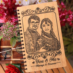 ALWAYS & FOREVER PERSONALIZED WOODEN NOTEBOOK WITH PHOTO - My Art