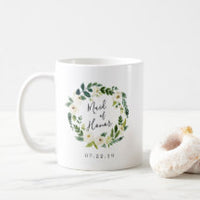 Alabaster Floral Wreath Maid of Honor Coffee Mug - My Art