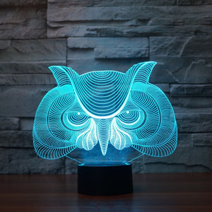 Owl 3D Illusion Desk Lamp Acrylic Night Light