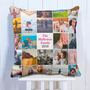 Personalised Family 8 Photo Cushion - My Art