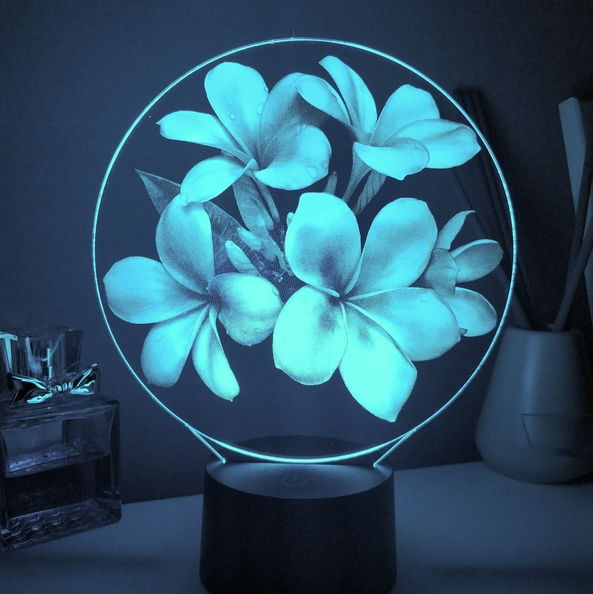 Floral LED Laser Cut 3D Illusion Light Lamp Design â My Art
