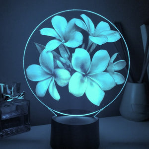 Floral LED Laser Cut 3D Illusion Light Lamp Design