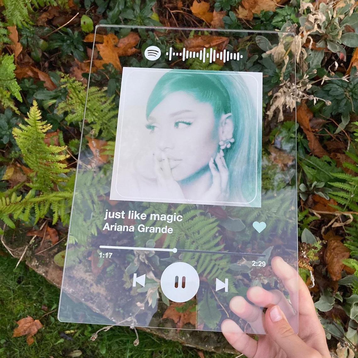 Freestanding Spotify Plaque, Any Photo, Any Song, High Quality UV Print , With Spotify Barcode, Size 7.5 x 5.5inch, Album Cover