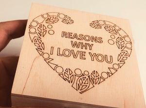 Wood Anniversary Gift For Her, Wood Anniversary Gift For Him, Reasons why i love you, Custom 5th Anniversary Gift, Valentine's Day Gift Her