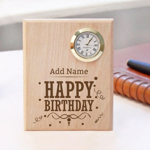 Birthday Wishes Personalized Wooden Table Clock - My Art