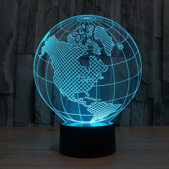 Planet Earth 3d Illusion Acrylic Lamp