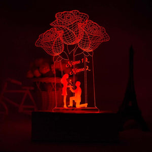 PERSONALIZED 3D FLOWER ILLUSION LED LAMP - My Art